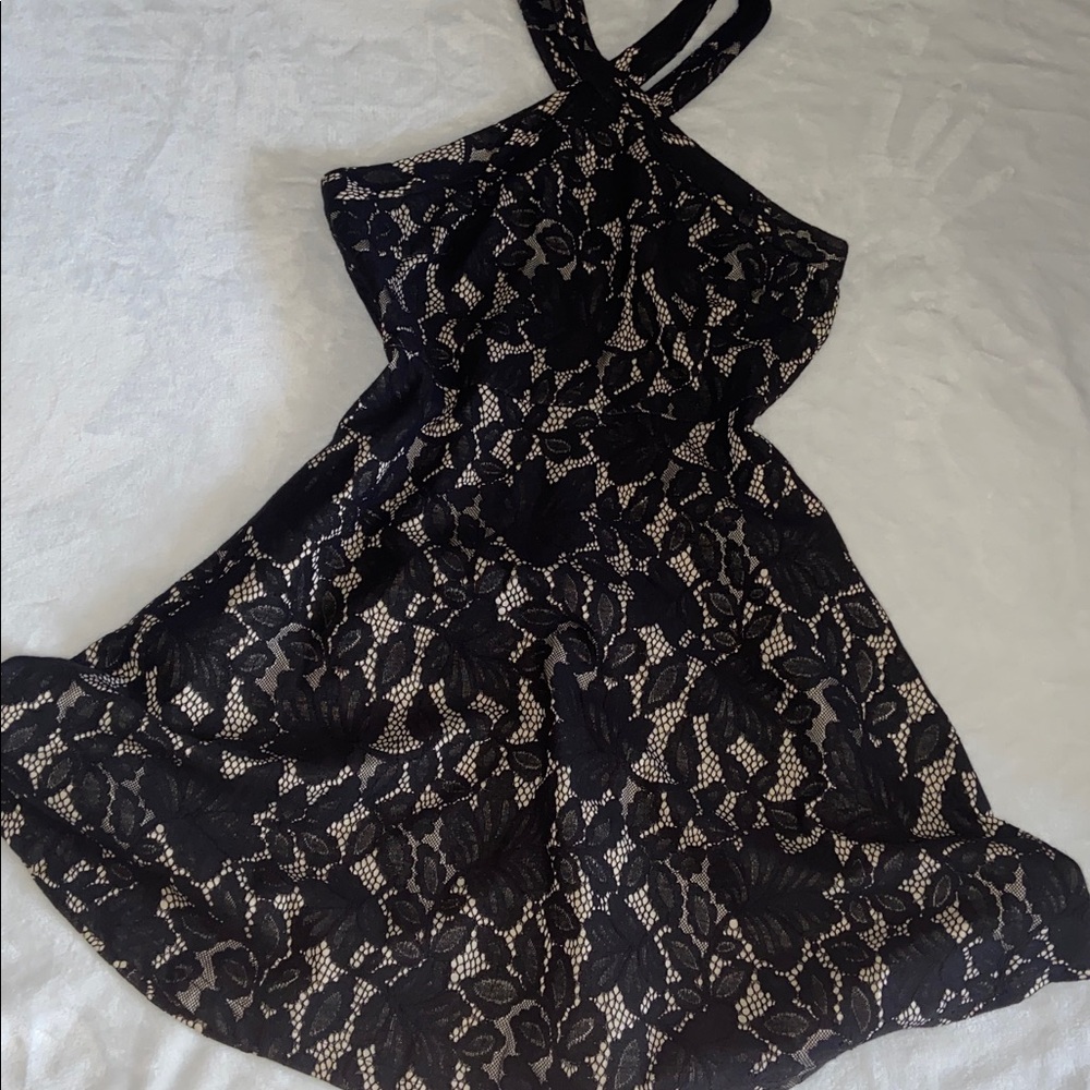 She + Sky Black and Crème Dress